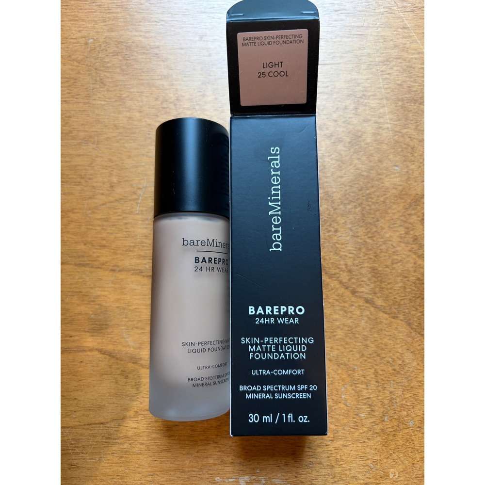 bareMinerals BAREPRO 24HR Matte Liquid Foundation SPF 20 Light 25 Cool 1oz